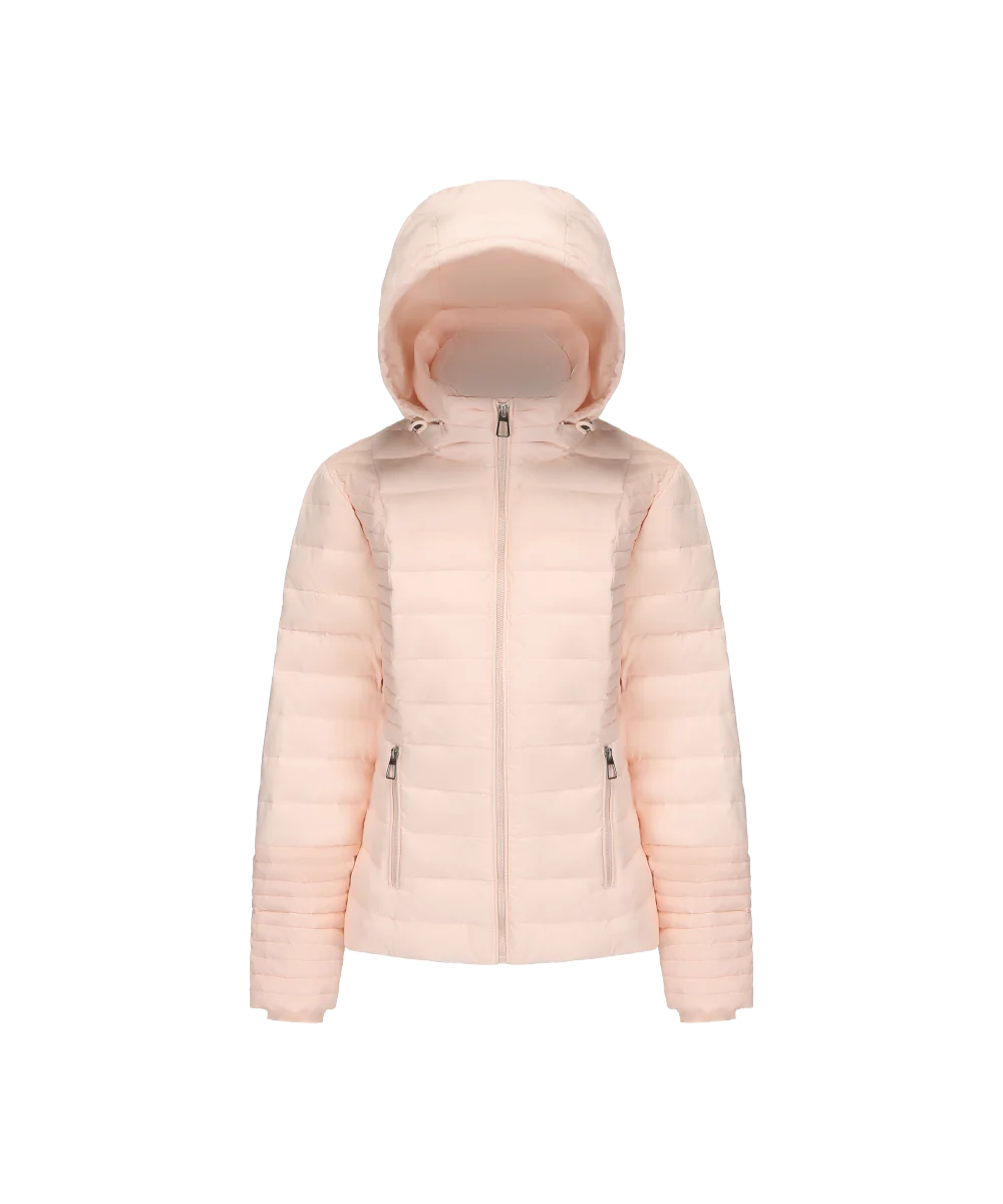 Women's Concealed Hood Slim Fit Down Jacket - Image 9