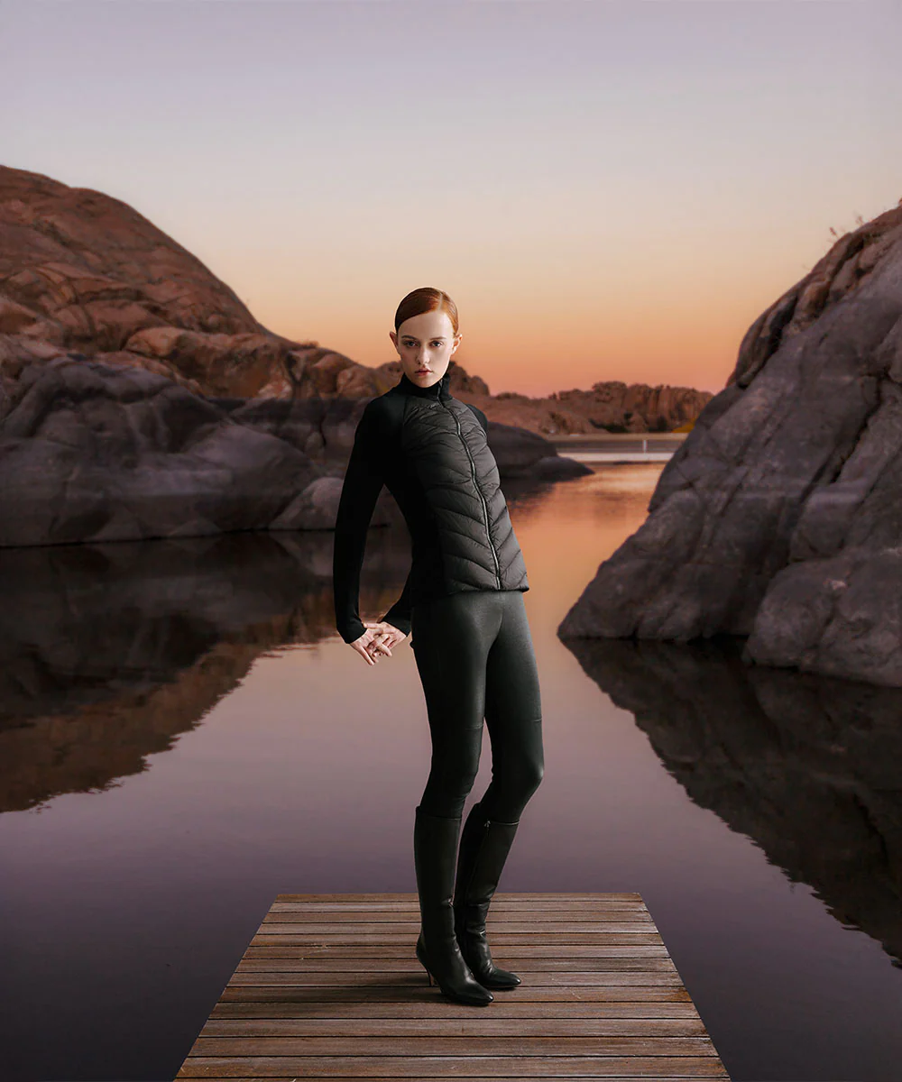 Women's Slim-Fit With Knitted Sleeves Down Jacket