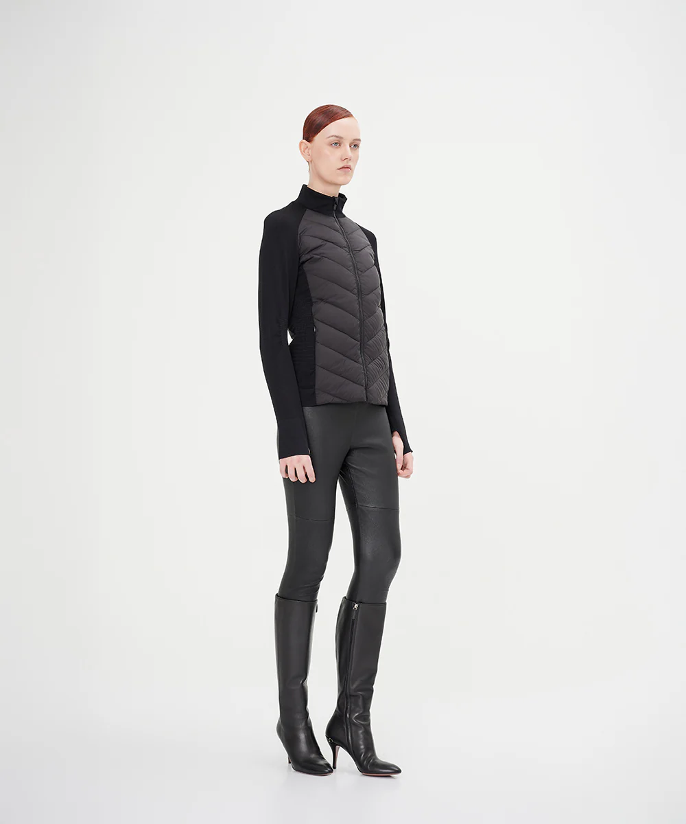 Women's Slim-Fit With Knitted Sleeves Down Jacket - Image 5