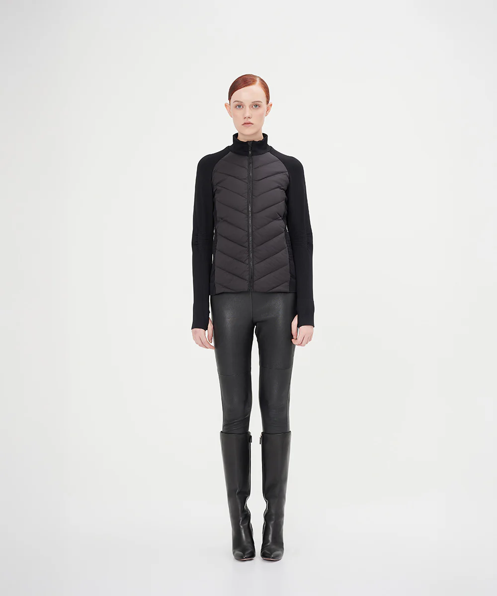 Women's Slim-Fit With Knitted Sleeves Down Jacket - Image 9