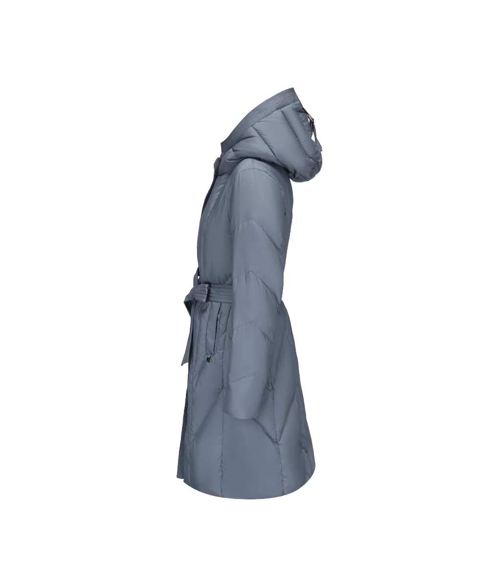Women's Belted Chevron Quilted Down Jacket - Image 14