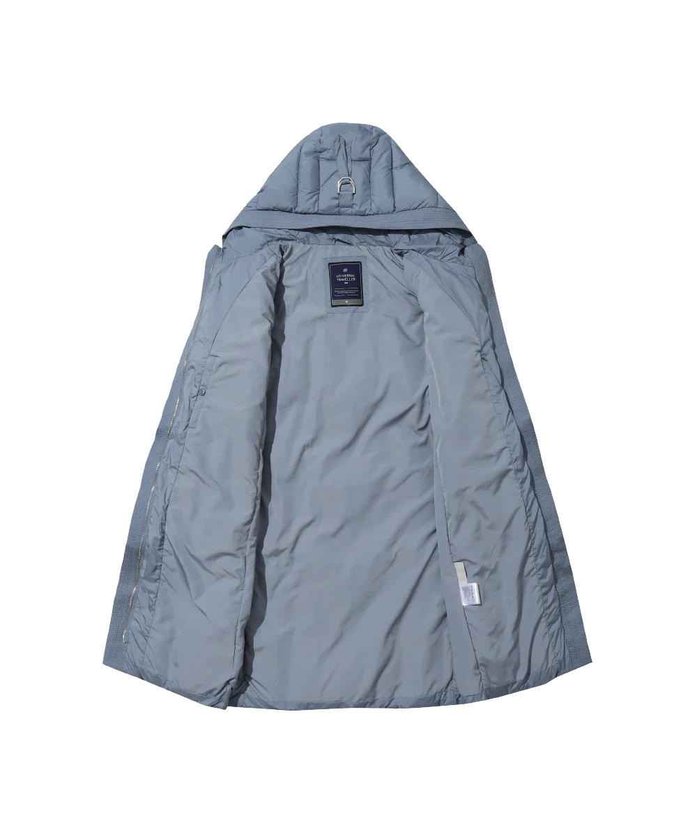 Women's Belted Chevron Quilted Down Jacket - Image 15