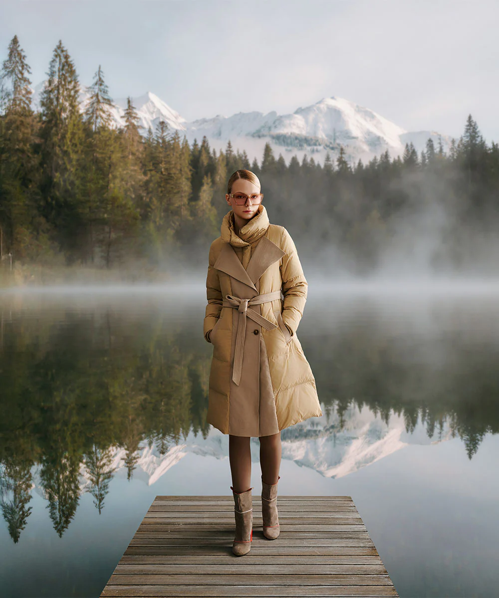 Women's High Collar Goose Down Jacket
