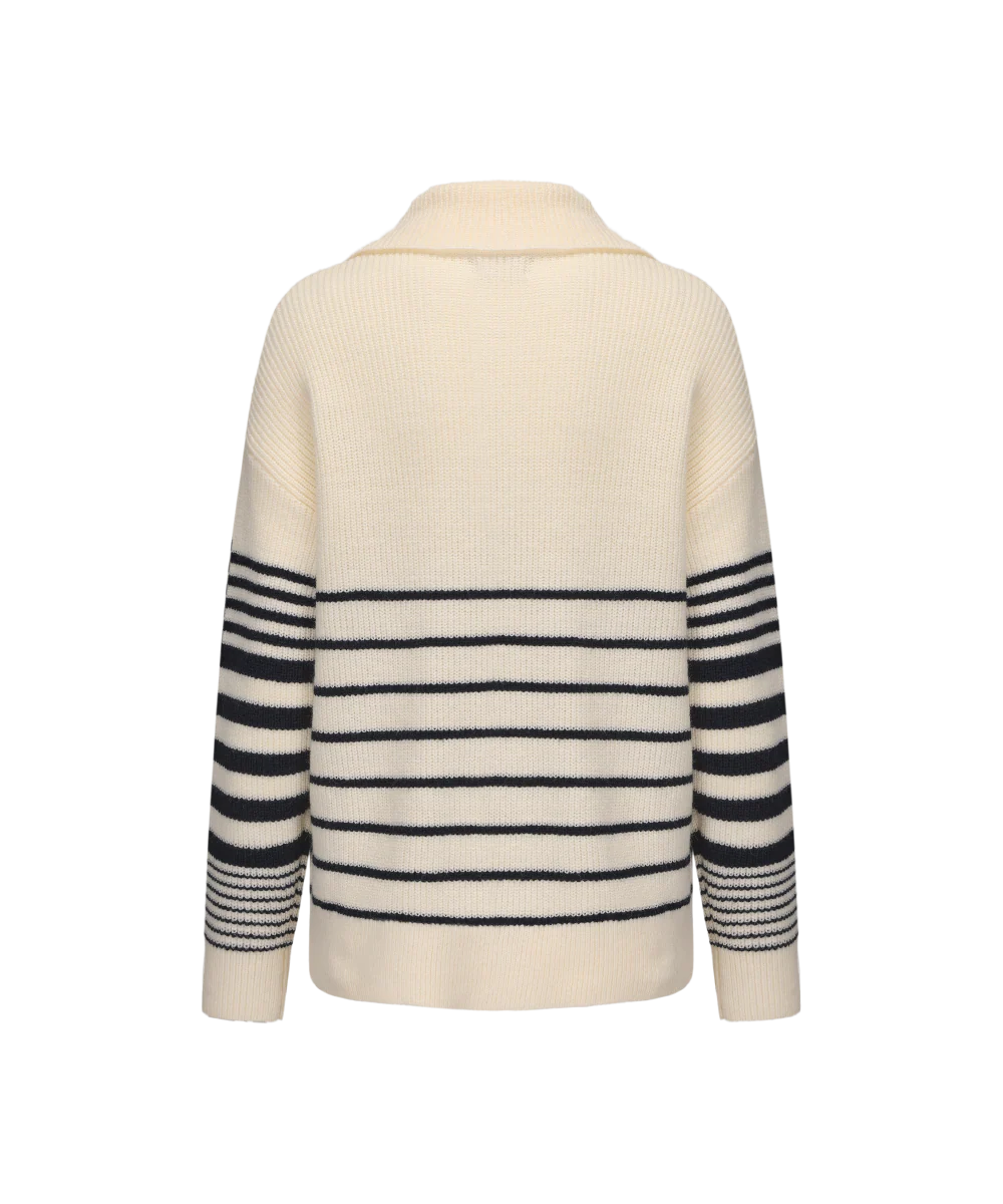 Women's Henley Mock Neck Knitted Sweater - Image 2