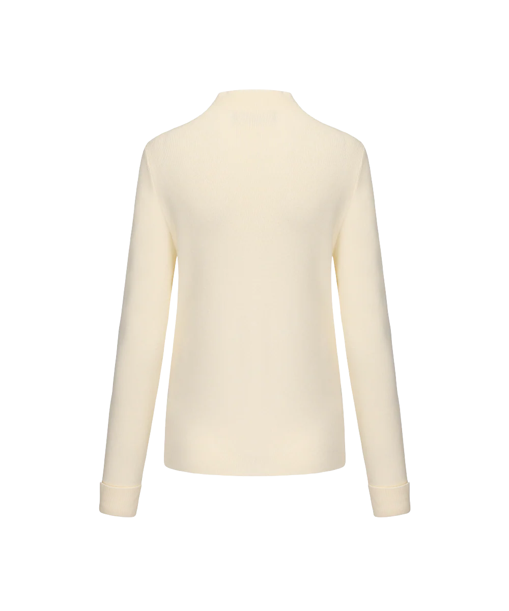 Women's Mock Neck Knitted Sweater - Image 2