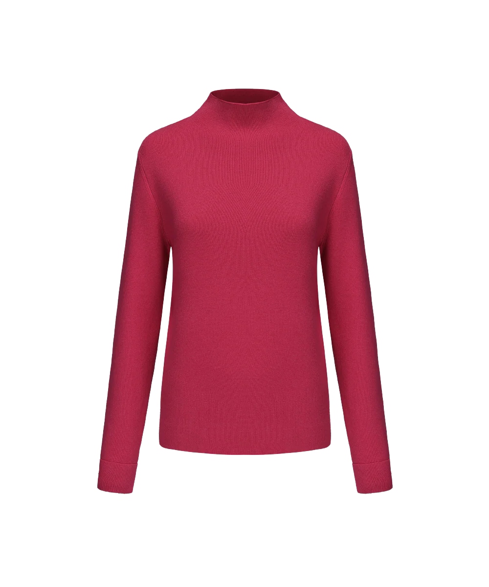 Women's Mock Neck Knitted Sweater - Image 4