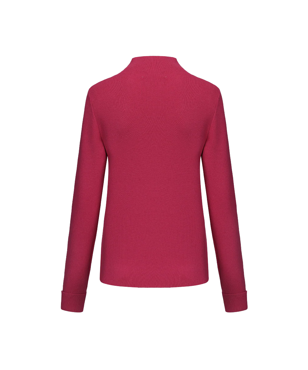 Women's Mock Neck Knitted Sweater - Image 5