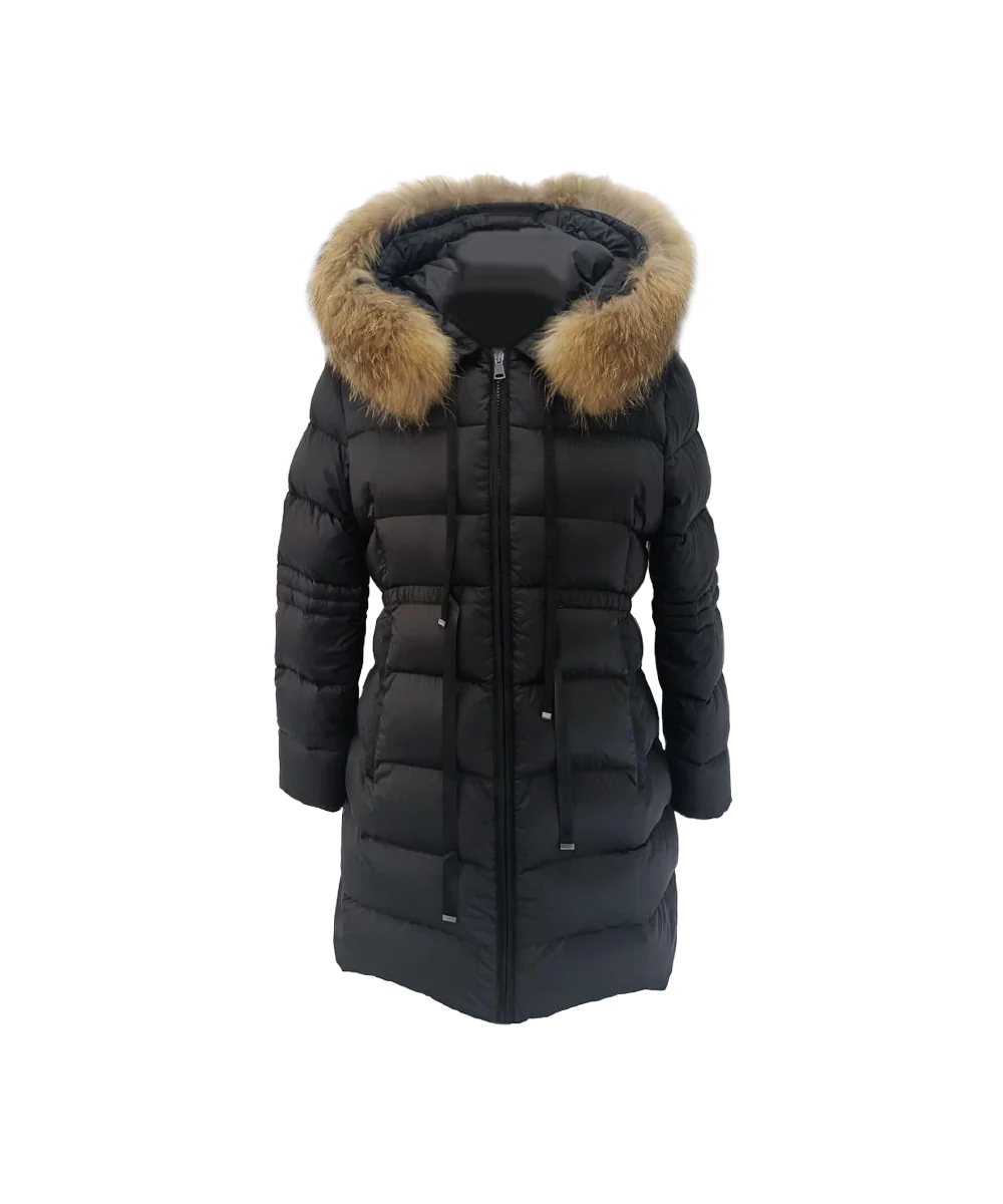 Women's Mystic Elegant Goose Down Jacket with Genuine Racoon Fur Trim - Image 2
