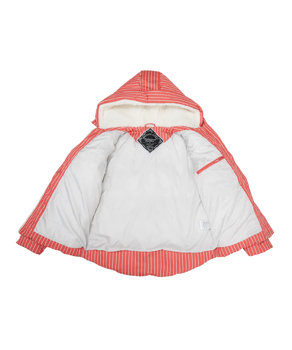 Women's Pinstipes Boxy Puffer Jacket - Image 3