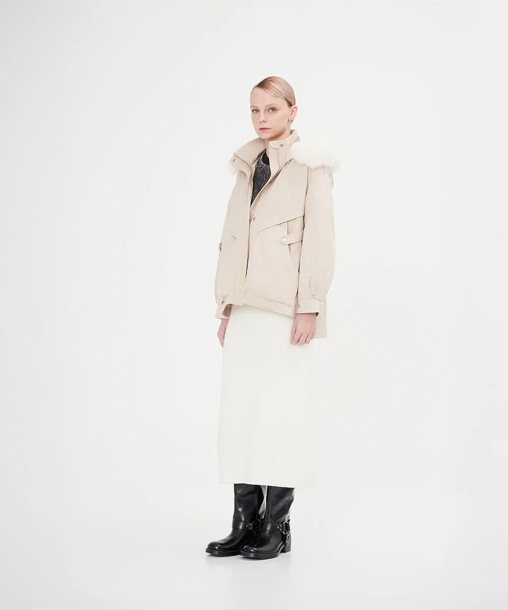 Women's Fur Trimmed Hoodie Wind Jacket - Image 6