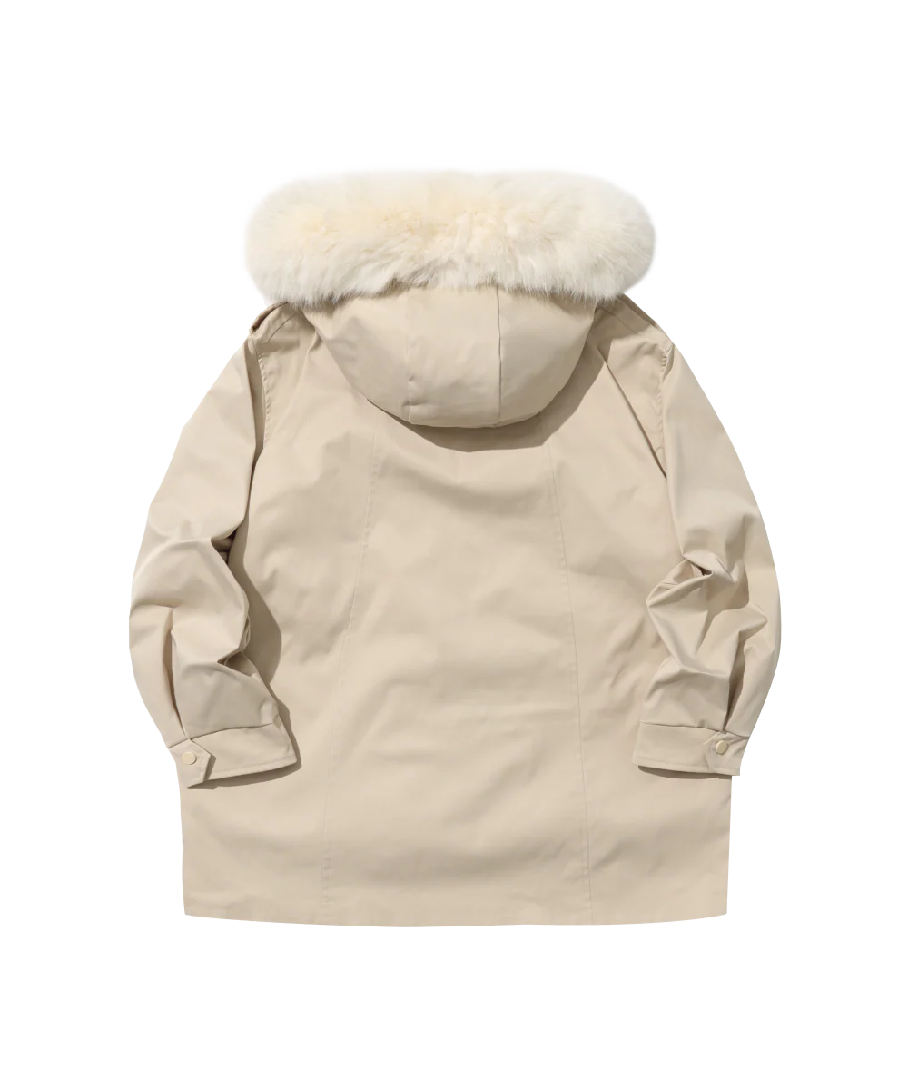 Women's Fur Trimmed Hoodie Wind Jacket - Image 9