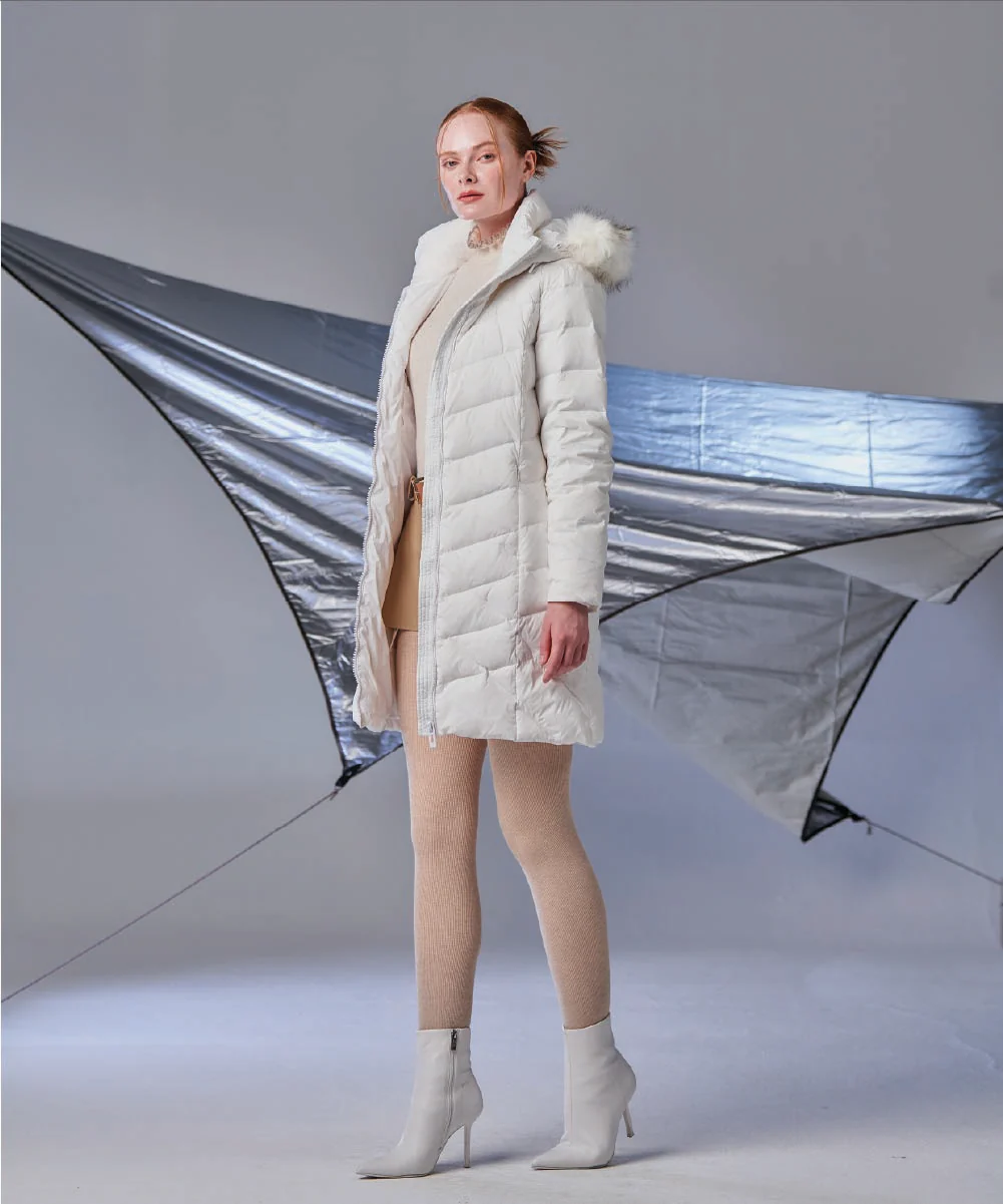 Women's Blanc White Down Jacket - Image 2