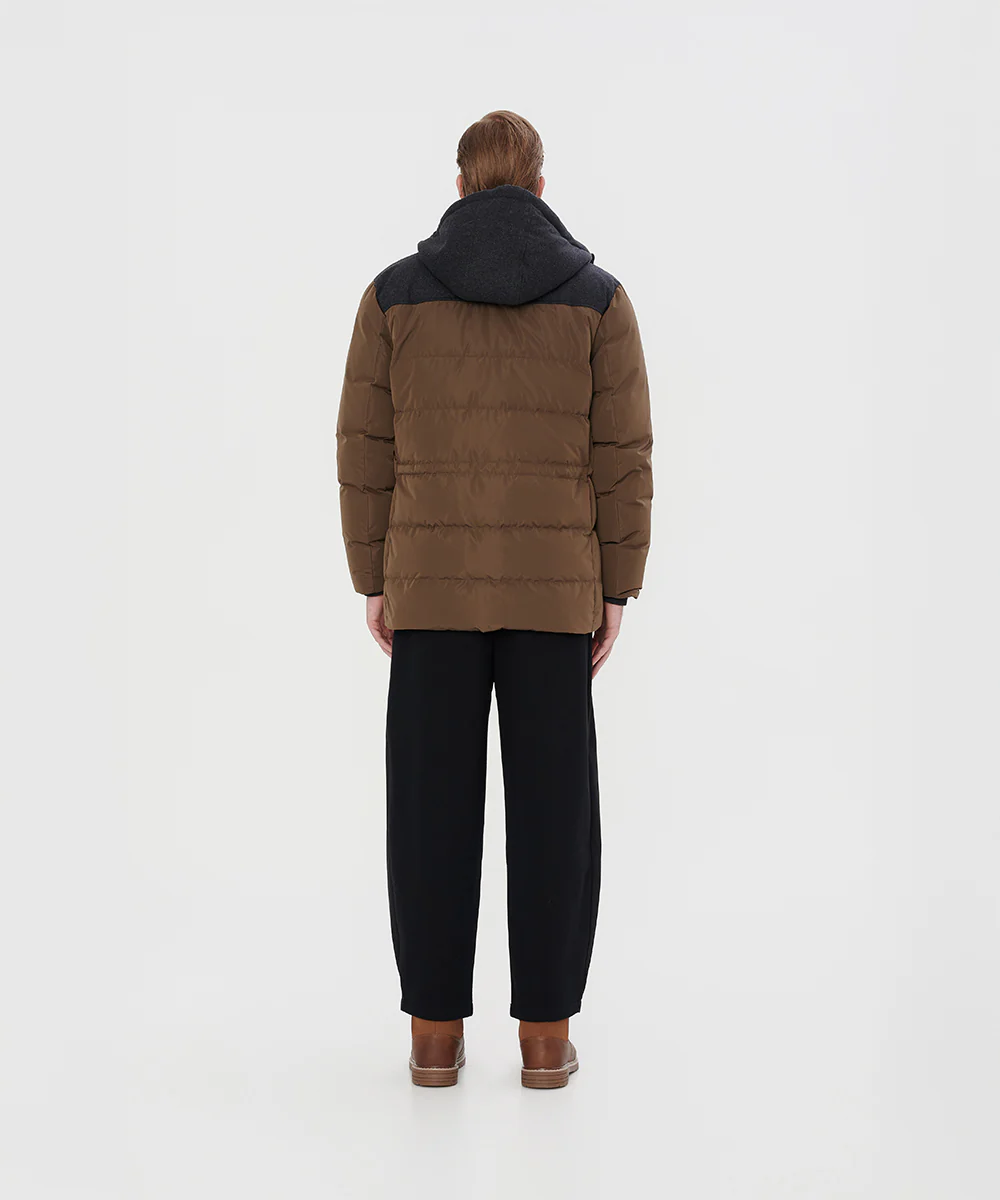 Wool Panel Details Down Jacket - DJ 25004 - Image 4